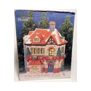 Vintage Holiday Expressions Porcelain Lighted House Christmas Village